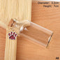 Pet Fur Keepsake Clear Glass Bottle Sealed Cork Stopper Glitter Paw Pendant for Dog Cat Loss Memorial Gift