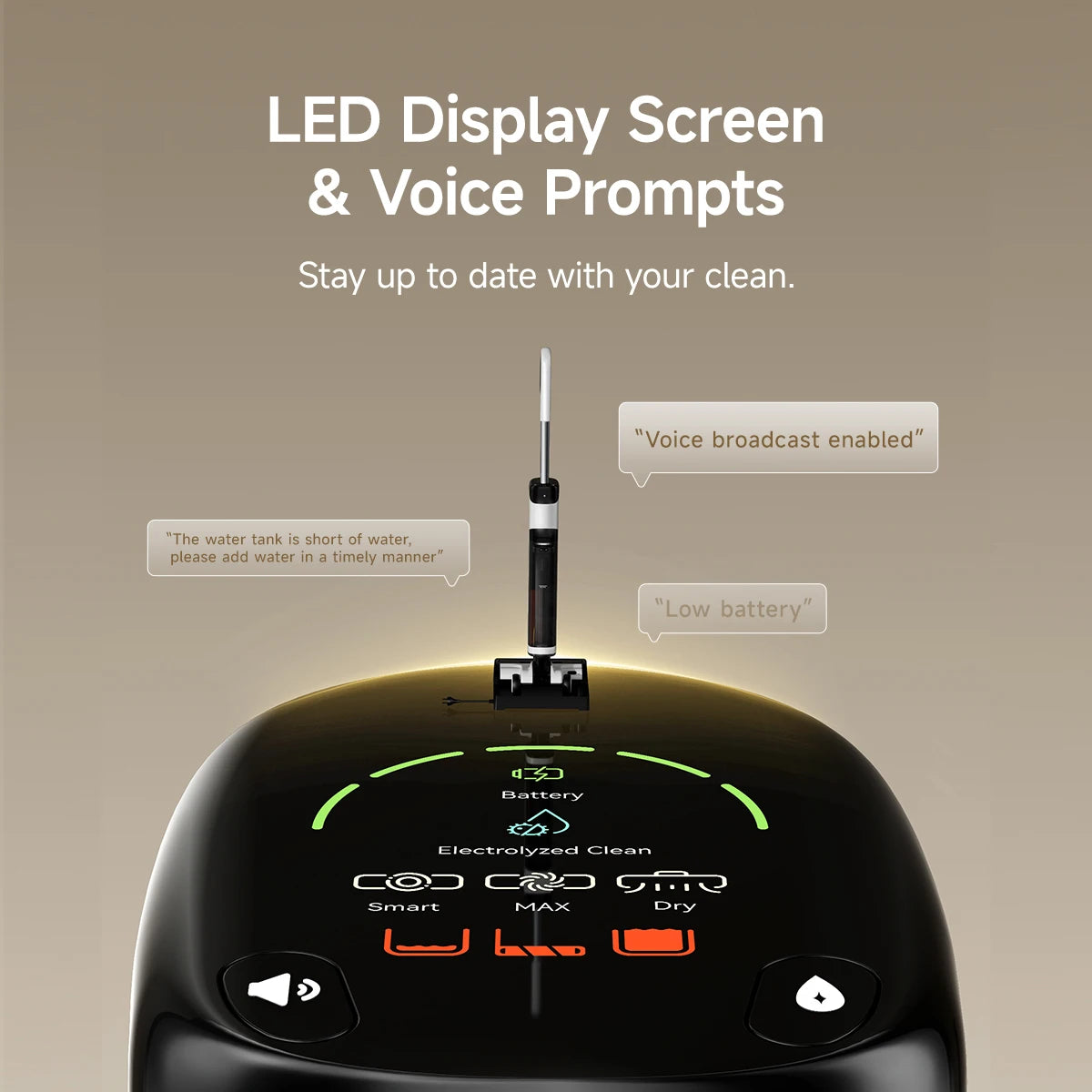 UWANT D500 Wet Dry Vacuum Cleaner 17000Pa Suction 180°Lay-Flat Cordless Mop AI Self-Cleaning 65°C Drying Triple-Sided Edge