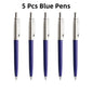 5Pcs/Set Metal Ballpoint Pen Promotional Pens G2 Refill Blue Ink Automatic Ballpoint Pens Set For School stationery office Pen