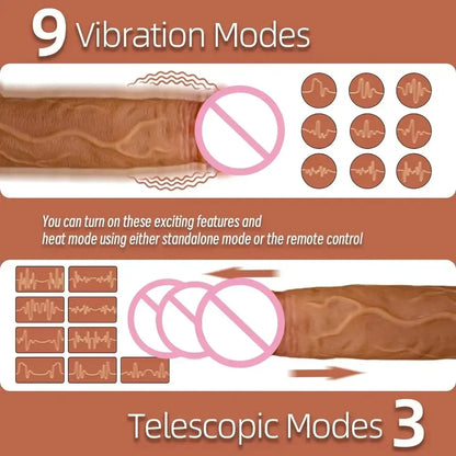 Realistic Dildo Telescopic Vibrator Female APP Remotely Controlled Heating Big Penis Massager Masturbator Sex Toys for Women