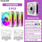 TEUCER Prism12025 PC Case Fan 120mm 5V 3Pin ARGB Cyclic Mirror Light Effect PWM 800 to 2000RPM Cooling Fan 3 Piece Set