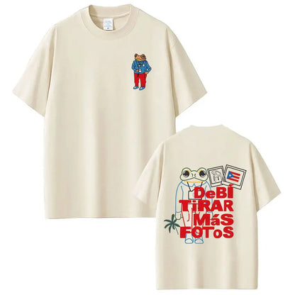 Rapper Bad Bunny T-shirt Debi Tirar Mas Fotos DTMF World Tour T Shirts Men's Women Fashion Vintage Hip Hop T-shirts Streetwear
