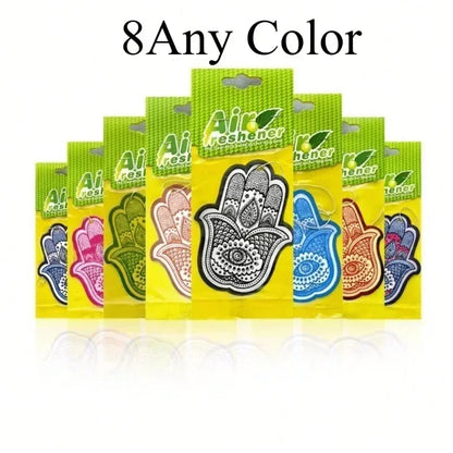 Hamsa Hand Pattern Hanging Car Air Freshener Assorted Fragrance Paper Scent Cards 5‑40 Pcs