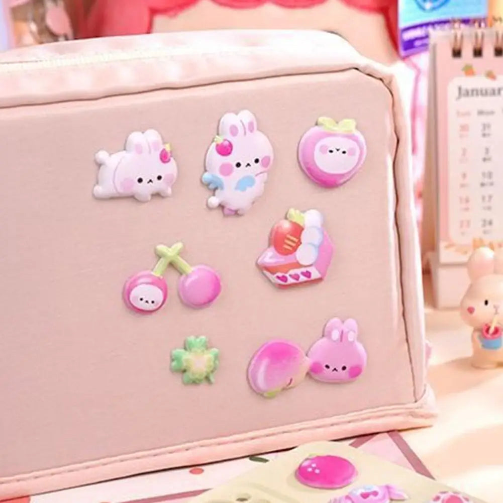 Kawaii Cartoon Soft Cute Little Rabbit 3D Pinching Relaxing Butt Stickers Cute DIY Mobile Book Decoration Stickers Festival Gift