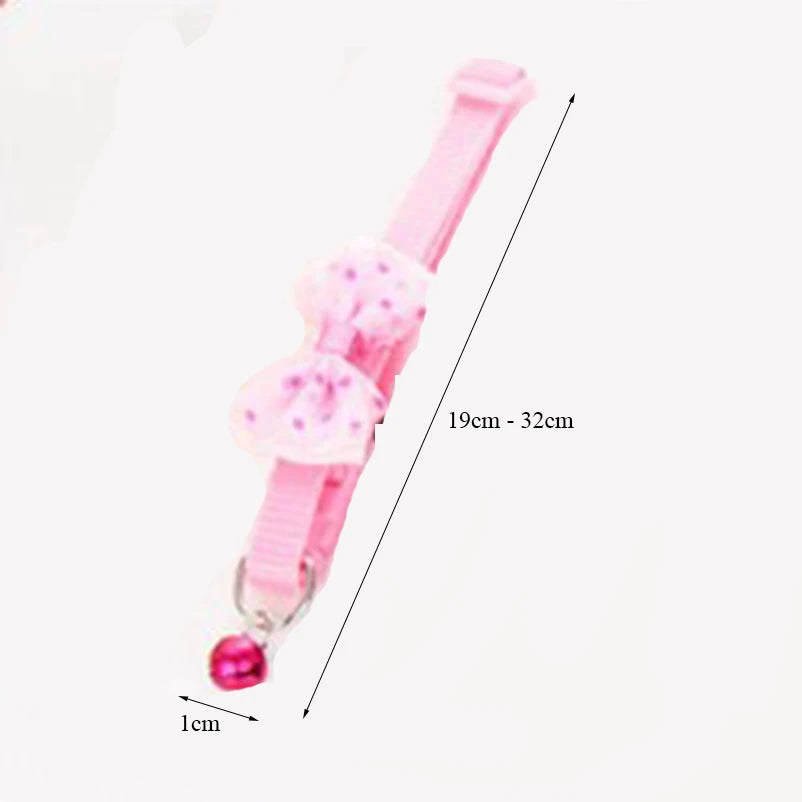 Fashionable bow dog and cat collar soft and comfortable pet accessory set with bell universal collar for cats and dogs