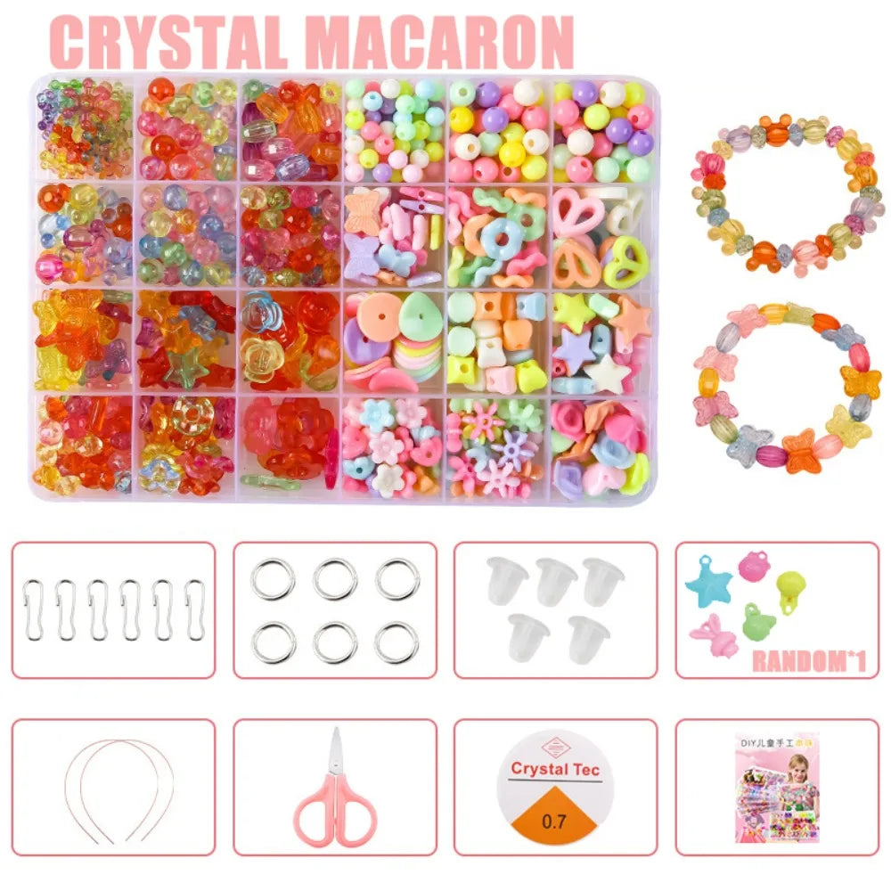 Arts Crafts DIY Handmade Beaded Kit DIY Handmade DIY Making Beads Kit Colorful Kawaii Kit for Make Bracelets Beads Girl Gift