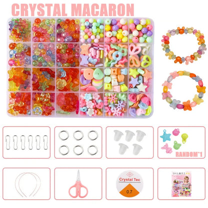 Arts Crafts DIY Handmade Beaded Kit DIY Handmade DIY Making Beads Kit Colorful Kawaii Kit for Make Bracelets Beads Girl Gift