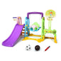 6-in-1 Children's Slide with Swing,Slide with Basketball Hoop&Football Goal&Throwing Game&Desk Top,for Children from 3 Years