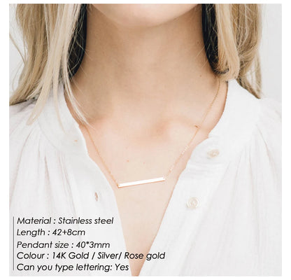EManco Name Sentence Letter Necklace Women's Stainless Steel Necklaces Customized Initial Pendant Factory Direct