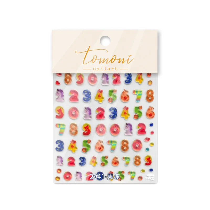 Line Flower Powder Blusher Love Heart High Quality Jelly Series Adhesive Nail Sticker Nail Art Decoration Decals Design T-2830