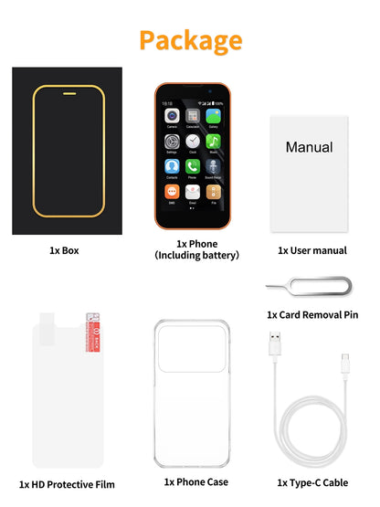SERVO 17SE mini Smartphone Android Dual SIM 3G Network 2GB RAM 16GB ROM 3.0-inch Tiny Screen‌ Phones Face Unlock GPS WiFi Camera Small Pocket Cellphone