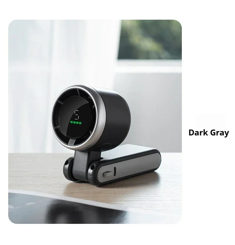 Mini Fan Portable Handheld Fan 5 Speed Wind Speed LED Display Outdoor Foldable/neck Hanging Brushless Silent Fan 2400mah