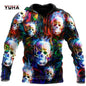 Dark  Red Skull Tattoo 3D All Over Printed Men's Hoodie & Sweatshirt Spring and  Autumn Unisex  Hoodies Casual Sportswear