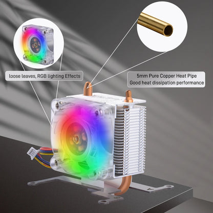 GeeekPi Raspberry Pi 5 Cooler Raspberry Pi 5 ICE-Tower Cooler CPU RGB LED Light Cooling Fan