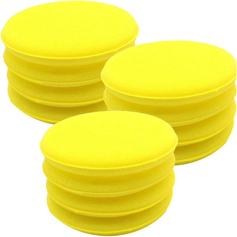 60-12PCS Car Waxing Polish Wax Foam Sponges High Density Detailing Applicator Pad Soft Sponge Detail Washing Car Cleaning Tool
