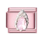 2025 New Women Romantic Pink Cherry Heart Shiny CZ Italian Charm Links Fit 9mm Bracelet Stainless Steel DIY Making Jewelry Gifts