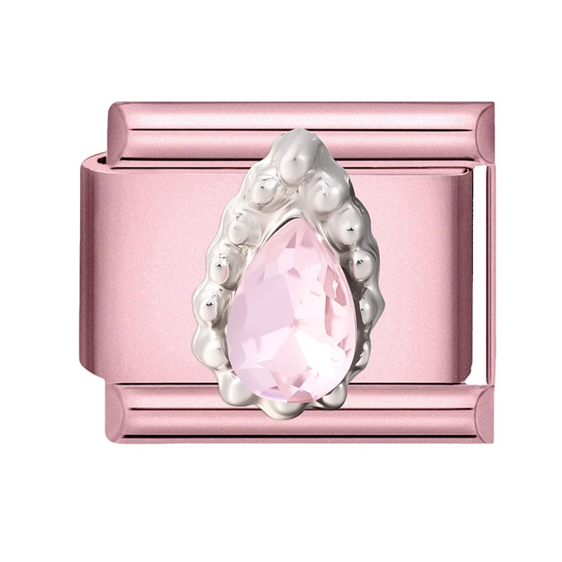 Pink Color Y2K Butterfly Star Bow Rabbit Heart Pendant Italian Charm Links Fit 9mm Stainless Steel Bracelet DIY Making Gifts