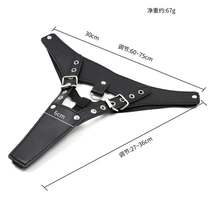 BDSM Bondage Harness Briefs Pant Hole Sex Toys For Woman PU G-strings Panty Masturbation Underwear Panties Chastity Strap Belt