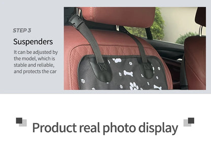 Dog Car Seat with Storage Pockets,Travel Dog Car Seat Cover Folding Hammock Dog Car Seat Basket for Small Medium Dogs