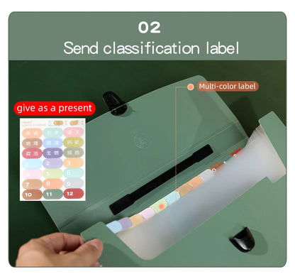 A4 File Folder 13 Layers Fashion Storage Bag Desktop Organizer for School Office Supplies Test Paper Stationery