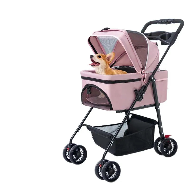Pet cart Lightweight foldable out Pet cart Small dog cart Separable basket pet carriers and travel gear
