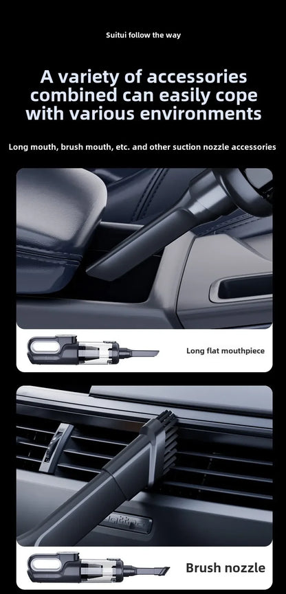 Wireless Portable Brushless Vacuum Cleaner, Multifunctional High Power Mini Handheld Vacuum & Dust Blower 2-in-1 for Household Sofa Keyboard Car Interior Cleaning