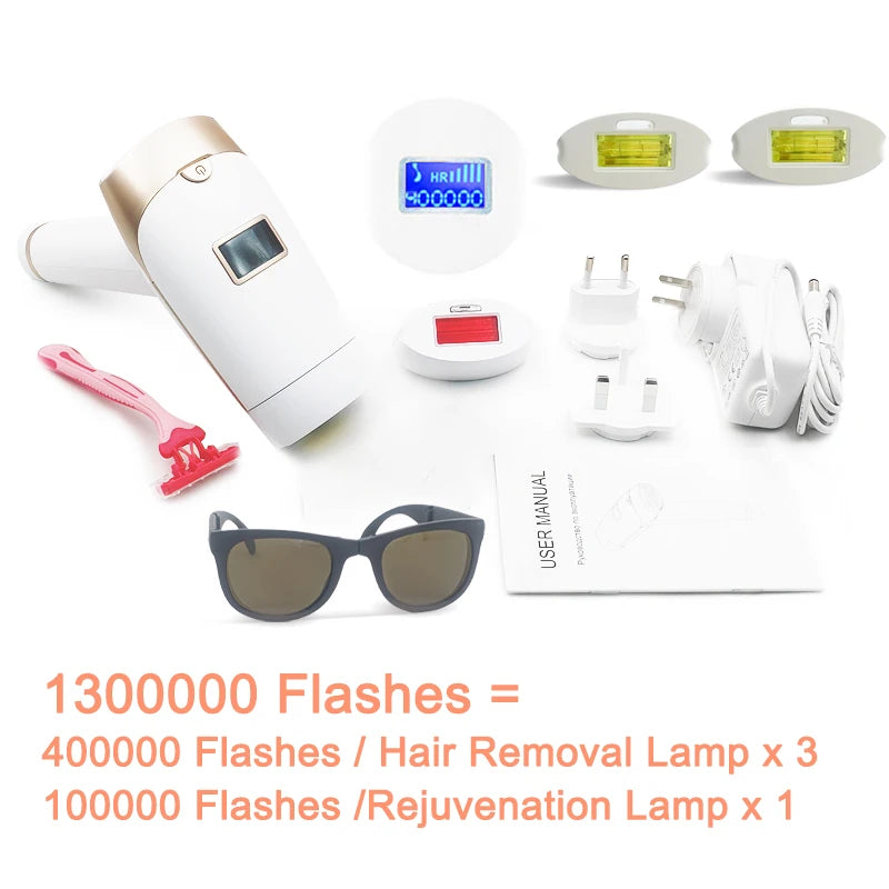 Updated Laser Hair Removal 2in1 Replaceable Lamp Rejuvenation Permanent Painless Hair Removal Bikini Trimmer IPL Epilator Device
