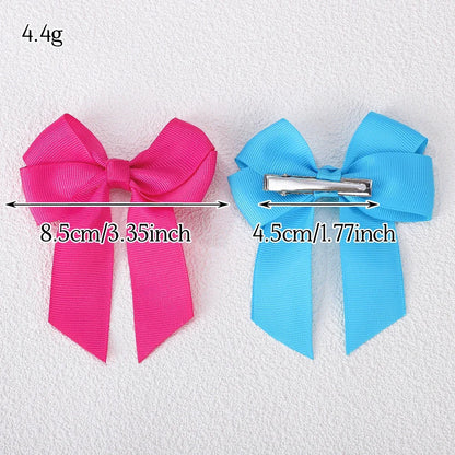 1pcs 3.6'' Solid Color Bowknot Hair Clips For Baby Girls Classic Bows Hairpins Cute Barrettes Headwear Kids Hair Accessories