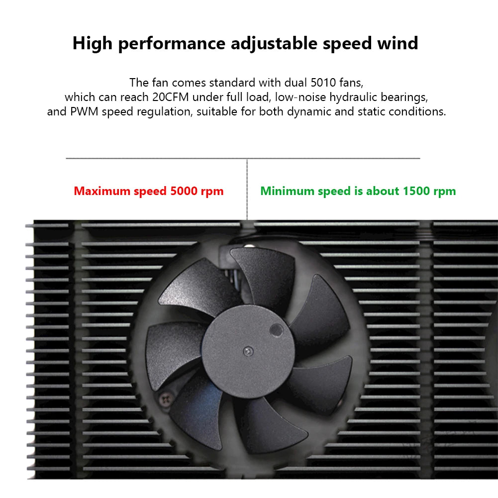 GPU Backplane Radiator Video Memory VRAM Radiator Panel Alloy Aluminum Heatsink Cooling Fan Panel for RTX 3090 3080 3070 Series