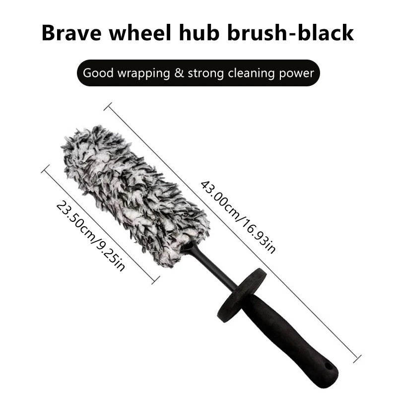 SEAMETAL Non Slip Microfiber Wheel Brush Mitt Premium Plush Car Wash Wheels Brushes for Car Rims Spokes Wheel Barrel Cleaning