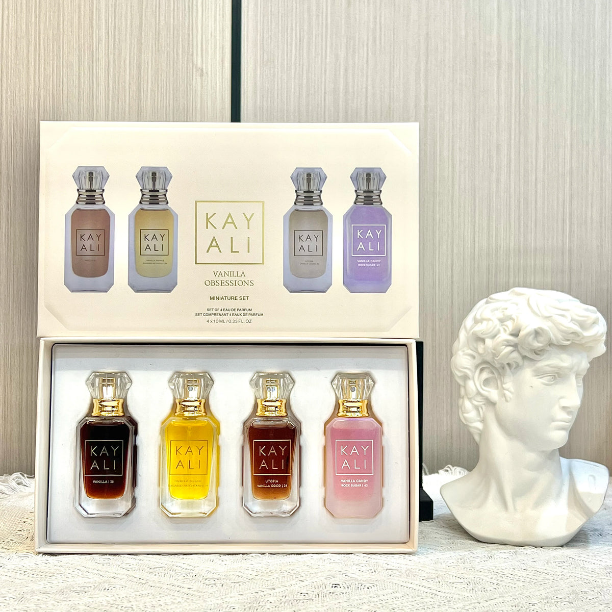 KAYALI 4x10ml Mini Perfume Set Vanilla Oud Floral Fruity Oriental Long Lasting Unisex Eau De Parfum Travel Gift Set Luxury
