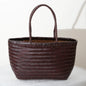 Handbags Women's Genuine Leather Shoulder Bag Weaving Casual Shopping Bag Vintage Big Tote Purse Cowhide Cross Hand Bags Lady