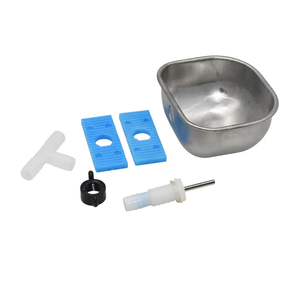 1 Pcs Rabbit Water Bowl Farm Rabbit Automatic Drinker Rabbit Cage Fix Cup Raising Fox Mink Stainless Steel Drinking Bowl