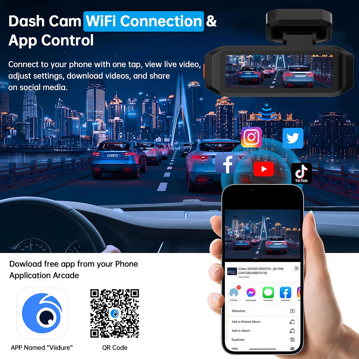 4K 3840*2160P Dash Cam WiFi GPS ADAS Front 4K Rear 2.5K DVR Video Recorder 24H Night Vision Dashcam Car Camera For Car Black Box