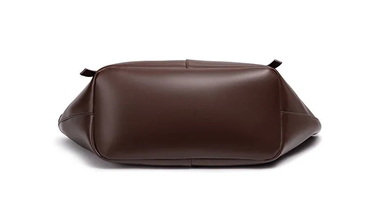 Fashion Large Capacity Trapeze Women Shoulder Bags Designer Metal Lock Handbags High-Quality Pu Leather Big Tote Commute Bag