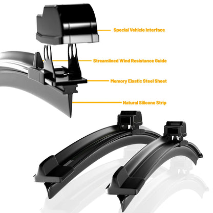 Wiper Front Wiper Blades For VW GOLF 6 Hatchback 2009 2010 2011 2012 Windshield Windscreen Front Window 24"+19" Accessories