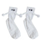 Fashion Magnetic Holding Hands Socks All-match High Elastic Couple Socks For Spring Home Mid Tube Socks Breathable Sports