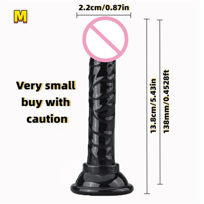 Realistic Soft Jelly Dildo Transparent Suction Cup Strong Grip Flexible Intimate Toy for Women Solo Couple Play