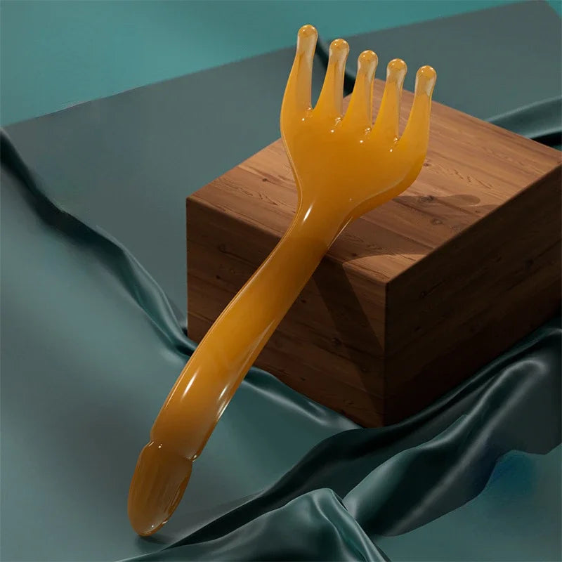 Resin Head Massager Scalp Gua Sha For Body Neck Leg Massage Five-claw Head Scraping Stick Massage Scraping Claw Massage