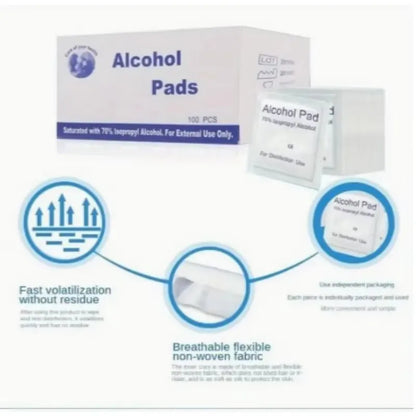 Alcohol Swabs for Skin 75% Wound Disinfection, Convenient to Carry Outdoor Sports Disaster Essential First Aid Box Supplies