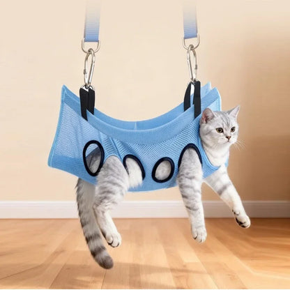 Portable Pet Grooming Bath Suspended Bed Frame With Brackets Breathable Washable Mesh Foldable Storage Pet Bath Drying Rack