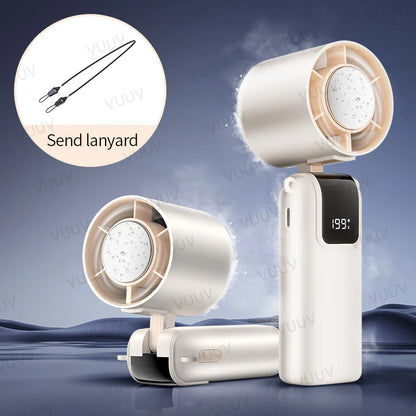 Ice Cooling Handheld Fan 199 Speeds Turbo Portable USB Desk Fan Foldable / Hangable for Outdoor Fast Chill Ice Compress