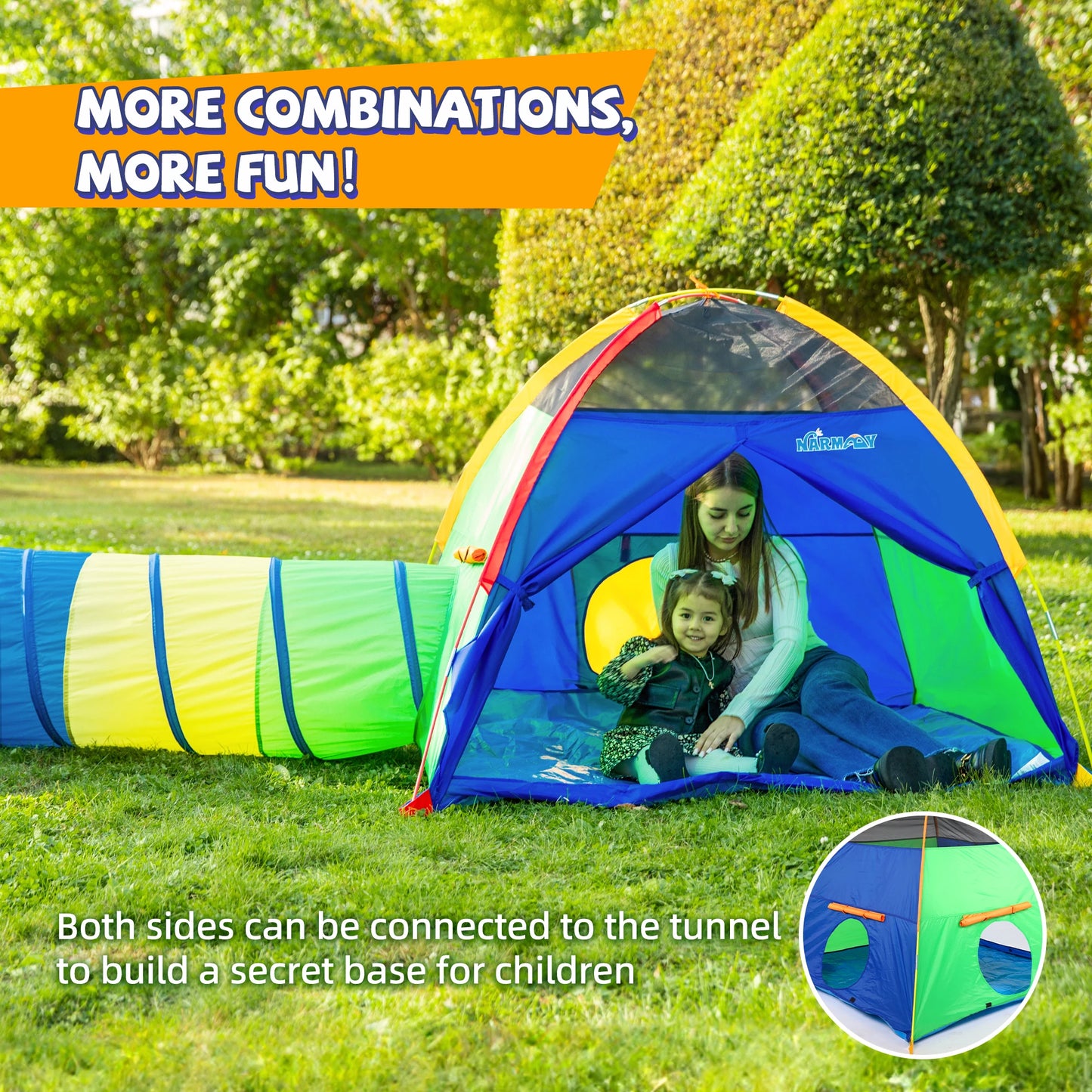 Kids Play Tent Easy Fun Dome Tent for Children Indoor/Outdoor Fun - X' Gift