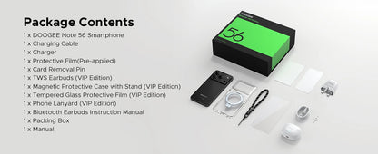 DOOGEE Note 56 VIP Edition Android 16 Smartphone 6150mAh Battery 24GB RAM (3+21) 64GB ROM 8.45mm Ultra Slim 90HZ mobilephones