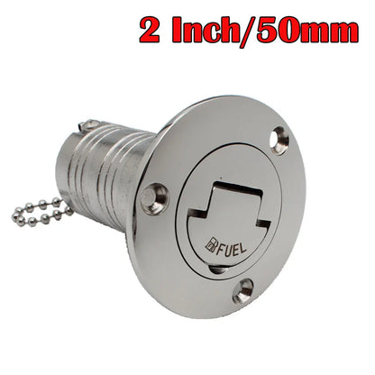 AD New Stainless Steel 316 Deck Filler GAS DIESEL FUEL WASTE WATER 38mm 50mm Mirror Polish Marine Boat Hardware Deck Filler Cap