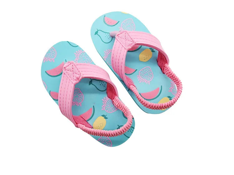 Children Flip Flops Shoes Cartoon Summer EVA Soft Sole Indoor Bathing Anti Fall Girls and Boys Sandals Beach and Pool Slippers