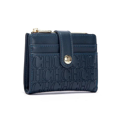 CH Luxury Brand Retro Design Business Card Bag Fashion Button Classic Folding Wallet Compact and Lightweight Women's Square Bag
