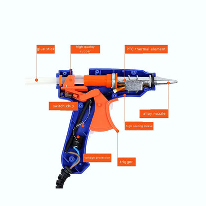 20W Mini Hot Melt Glue Gun EU Electric DIY Industrial Household Repair Tool with Thermo Heat Temperature