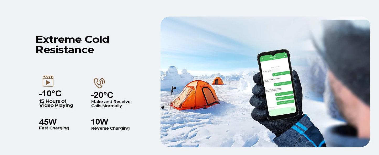 DOOGEE V Max LR 5G Rugged Phone Laser Rangefinder Dual Camping Lights 16GB 512GB ROM 6.78'' Display 20500mAh Battery Smartphone