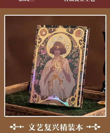 Renaissance A5 Notebook,Oil Painting Hardcover Illustrations,Full-Color Handbook,128 Sheets/Book,100GSM,Professional Handbook